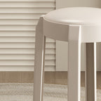 Sleek Modern Minimalist Round PU Leather Stackable Low Stool for Living Room – Space-Saving Seating
