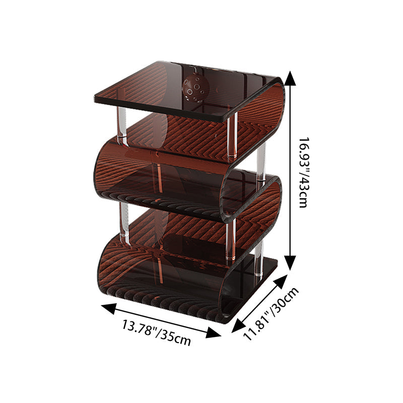 Contemporary Nordic Square Acrylic Storage Stool - Low-Profile Seating for Living Rooms