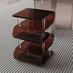 Contemporary Nordic Square Acrylic Storage Stool - Low-Profile Seating for Living Rooms