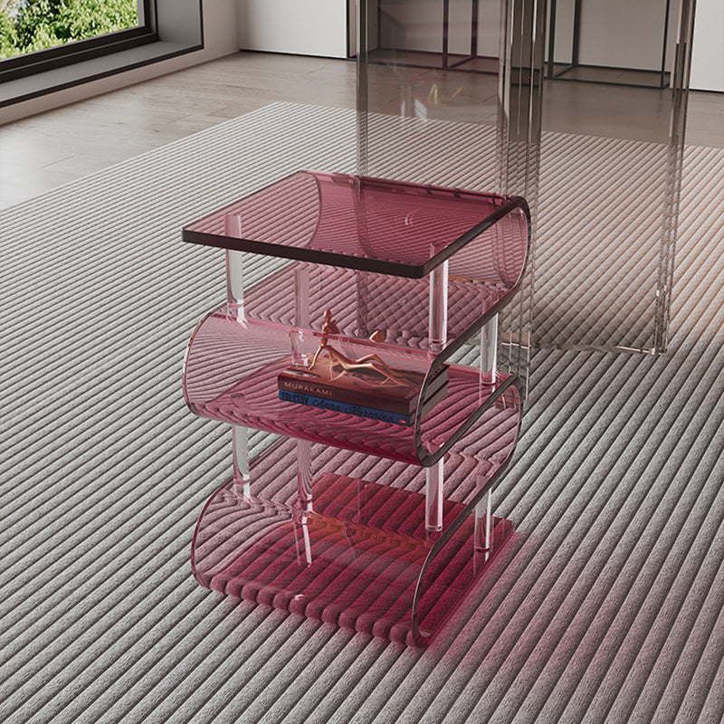 Contemporary Nordic Square Acrylic Storage Stool - Low-Profile Seating for Living Rooms