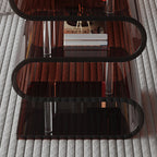 Contemporary Nordic Square Acrylic Storage Stool - Low-Profile Seating for Living Rooms