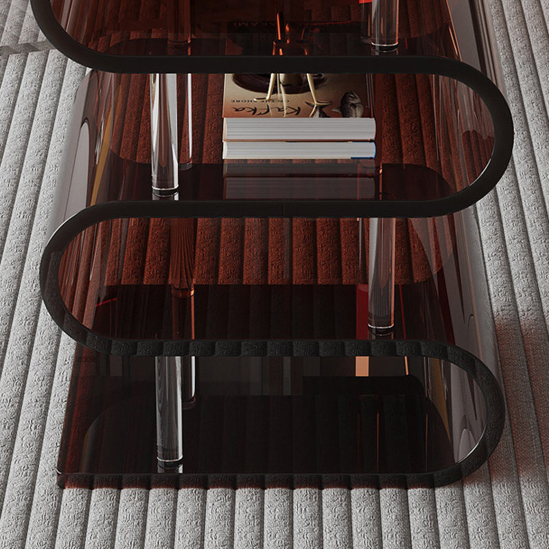 Contemporary Nordic Square Acrylic Storage Stool - Low-Profile Seating for Living Rooms