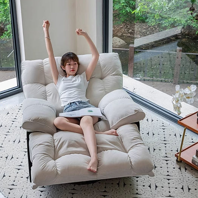 Sofá reclinable manual moderno minimalista cuadrado-rectangular de polipiel y terciopelo con estructura de madera maciza y contrachapada, con respaldo y reposabrazos para salón