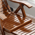 Sillón Reclinable Rectangular Plegable de Bambú y Madera de Estilo Chino Tradicional con Respaldo y Reposabrazos para Sala de Estar