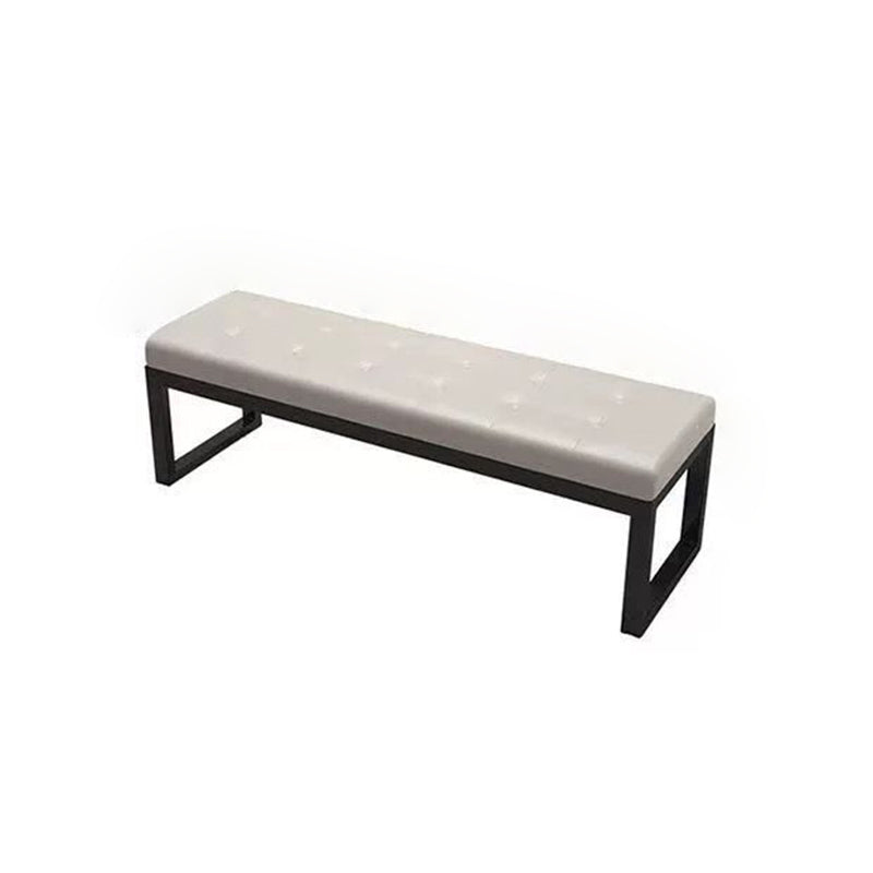 Modern Minimalist Rectangular Cat Scratch Leather Steel Bench For Entryways