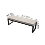 Banco rectangular moderno minimalista de piel y acero para la entrada, con rascador para gatos
