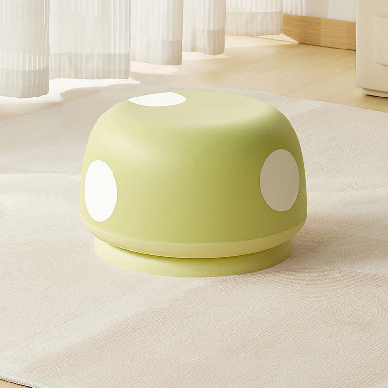 Contemporary Creative Kids Mushroom-Shape PP Plastic Round Low Stool, Stackable—Ideal for Entryways, Living Rooms, and Bedrooms