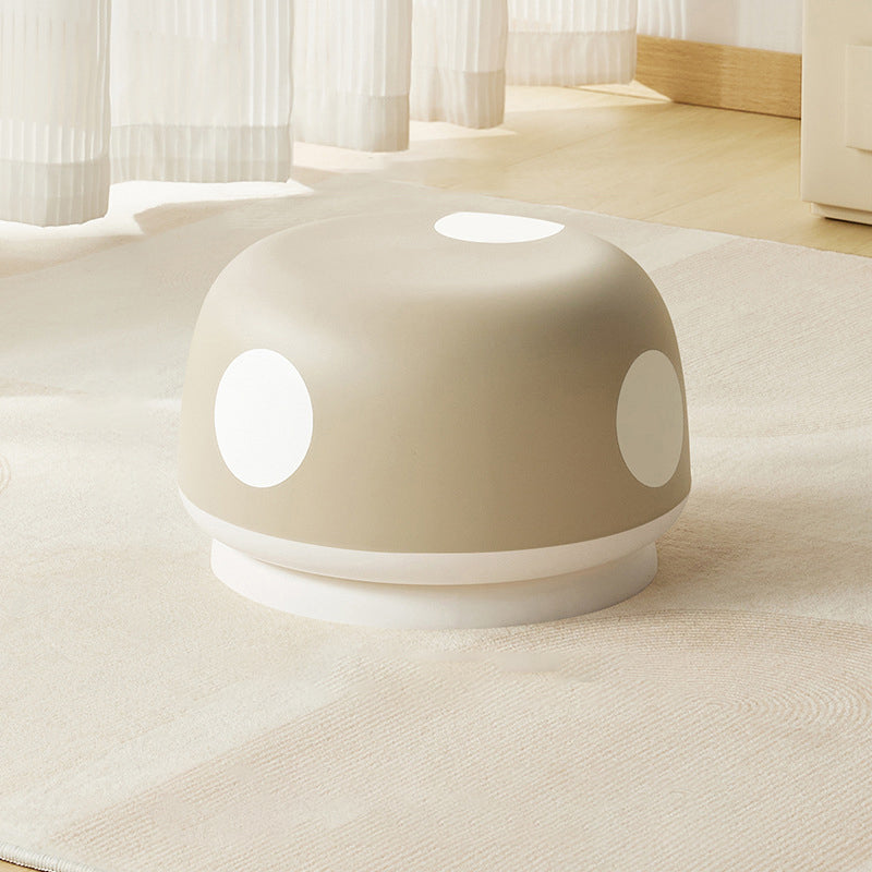 Contemporary Creative Kids Mushroom-Shape PP Plastic Round Low Stool, Stackable—Ideal for Entryways, Living Rooms, and Bedrooms