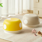 Contemporary Creative Kids Mushroom-Shape PP Plastic Round Low Stool, Stackable—Ideal for Entryways, Living Rooms, and Bedrooms
