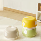 Contemporary Creative Kids Mushroom-Shape PP Plastic Round Low Stool, Stackable—Ideal for Entryways, Living Rooms, and Bedrooms