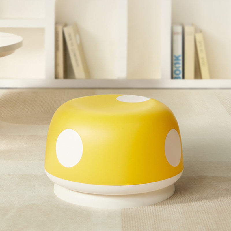 Contemporary Creative Kids Mushroom-Shape PP Plastic Round Low Stool, Stackable—Ideal for Entryways, Living Rooms, and Bedrooms