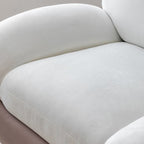 Sillón Reclinable Mecedora Nórdico Contemporáneo Bear-Square de Polipiel con Rotación Motorizada, Estructura de Acero, Respaldo y Reposapiés – Confort de Lana Holandesa y Esponja de Algodón para Sala de Estar