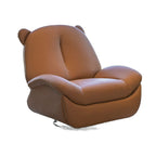 Sillón Reclinable Mecedora Nórdico Contemporáneo Bear-Square de Polipiel con Rotación Motorizada, Estructura de Acero, Respaldo y Reposapiés – Confort de Lana Holandesa y Esponja de Algodón para Sala de Estar