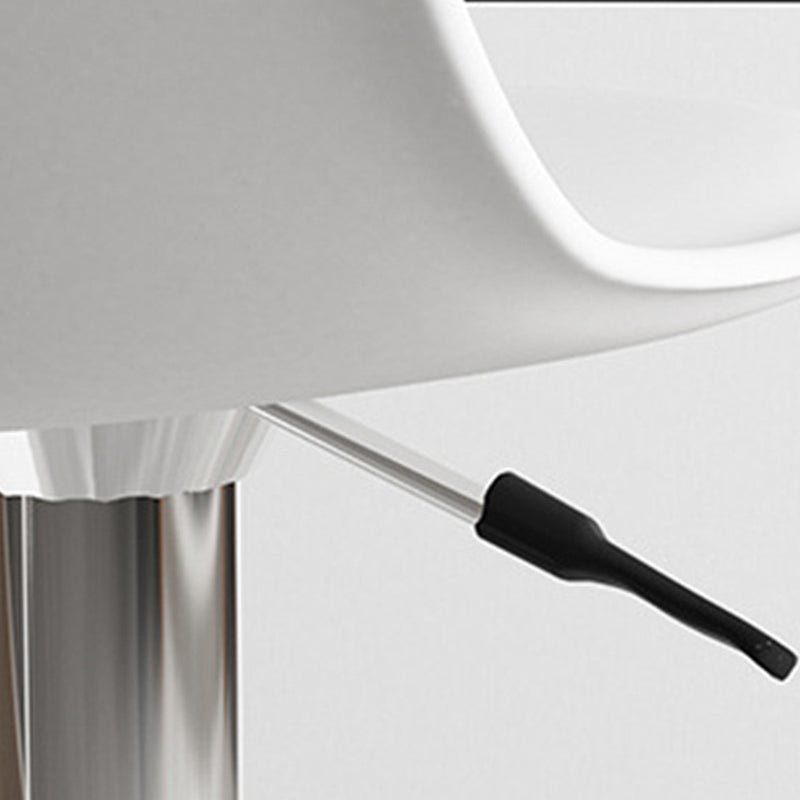 Modern Minimalist Metal Plastic Faux Leather Sponge Oval Swivel Liftable Bar Stool Backrest Footrest For Kitchen