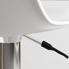 Modern Minimalist Metal Plastic Faux Leather Sponge Oval Swivel Liftable Bar Stool Backrest Footrest For Kitchen