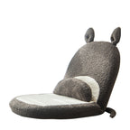 Cojín de respaldo de felpa con orejas de gato de dibujos animados para niños - Almohada cuadrada plegable estilo tatami con tejido de sherpa, relleno de espuma de látex, ideal para sillones reclinables de dormitorio