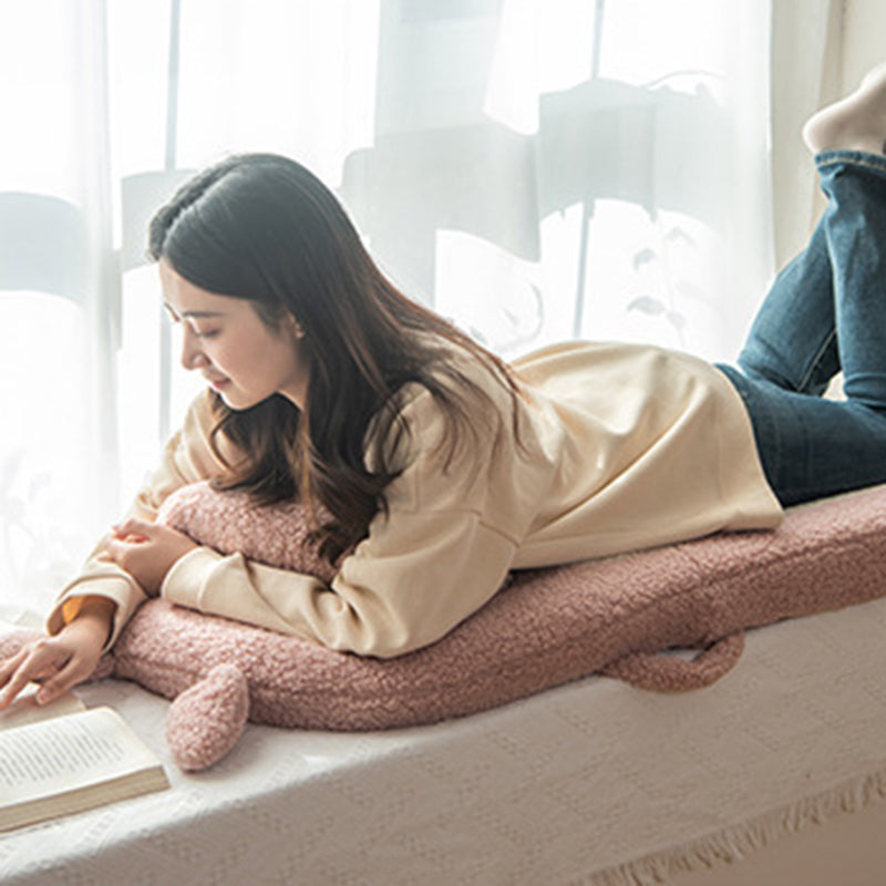 Cojín de respaldo de felpa con orejas de gato de dibujos animados para niños - Almohada cuadrada plegable estilo tatami con tejido de sherpa, relleno de espuma de látex, ideal para sillones reclinables de dormitorio