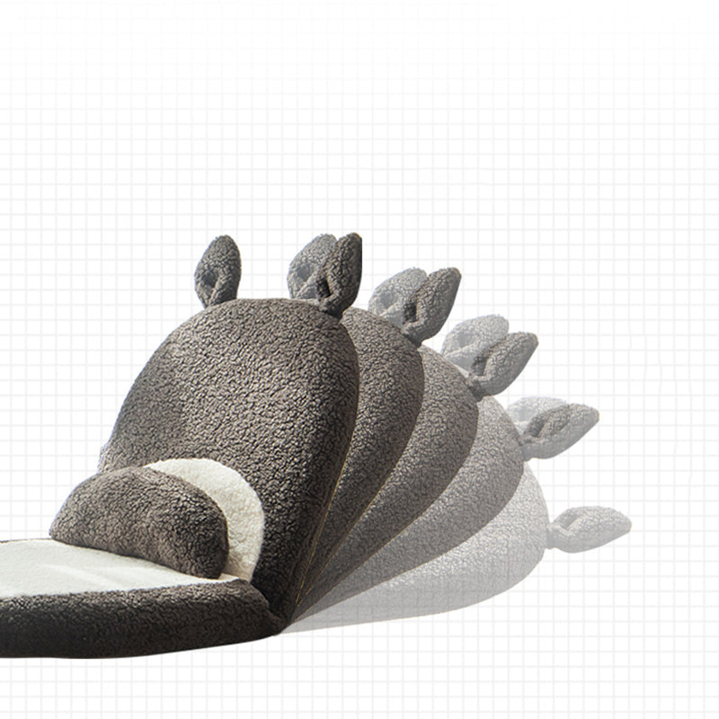 Cojín de respaldo de felpa con orejas de gato de dibujos animados para niños - Almohada cuadrada plegable estilo tatami con tejido de sherpa, relleno de espuma de látex, ideal para sillones reclinables de dormitorio