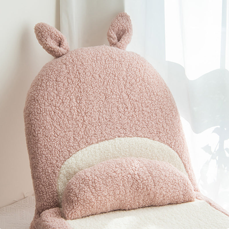 Cojín de respaldo de felpa con orejas de gato de dibujos animados para niños - Almohada cuadrada plegable estilo tatami con tejido de sherpa, relleno de espuma de látex, ideal para sillones reclinables de dormitorio