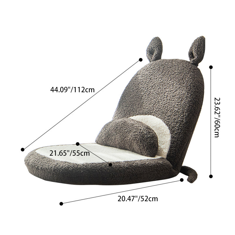 Cojín de respaldo de felpa con orejas de gato de dibujos animados para niños - Almohada cuadrada plegable estilo tatami con tejido de sherpa, relleno de espuma de látex, ideal para sillones reclinables de dormitorio