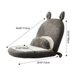 Cojín de respaldo de felpa con orejas de gato de dibujos animados para niños - Almohada cuadrada plegable estilo tatami con tejido de sherpa, relleno de espuma de látex, ideal para sillones reclinables de dormitorio