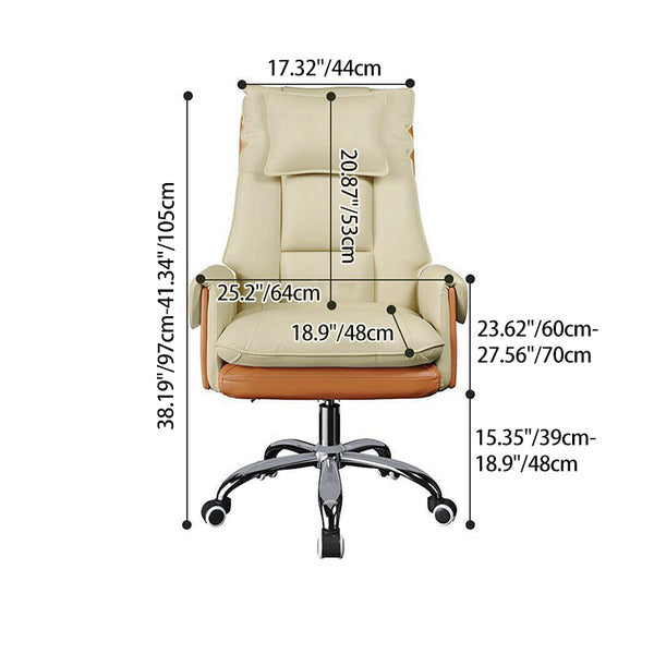 Silla de Escritorio Reclinable Cuadrada con Respaldo Reposapiés Reposacabezas de Esponja de Algodón, Acero, Aleación de Aluminio y Cuero PVC - Estilo de Simplicidad Moderna para Oficina en Casa