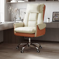 Silla de Escritorio Reclinable Cuadrada con Respaldo Reposapiés Reposacabezas de Esponja de Algodón, Acero, Aleación de Aluminio y Cuero PVC - Estilo de Simplicidad Moderna para Oficina en Casa