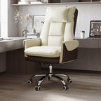 Silla de Escritorio Reclinable Cuadrada con Respaldo Reposapiés Reposacabezas de Esponja de Algodón, Acero, Aleación de Aluminio y Cuero PVC - Estilo de Simplicidad Moderna para Oficina en Casa