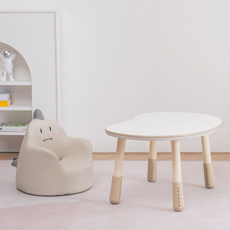 Taburete Bajo Infantil Contemporáneo con Respaldo y Reposabrazos de Animales – Taburete Bajo de Comedor Acolchado de Espuma de Cuero PU (Conejo, Oso, Dinosaurio)