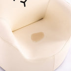 Taburete Bajo Infantil Contemporáneo con Respaldo y Reposabrazos de Animales – Taburete Bajo de Comedor Acolchado de Espuma de Cuero PU (Conejo, Oso, Dinosaurio)