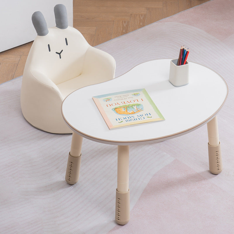 Taburete Bajo Infantil Contemporáneo con Respaldo y Reposabrazos de Animales – Taburete Bajo de Comedor Acolchado de Espuma de Cuero PU (Conejo, Oso, Dinosaurio)