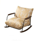 Traditional French-Style Fabric Rocking Chair with Footrest and Armrests - Living Room Recliner