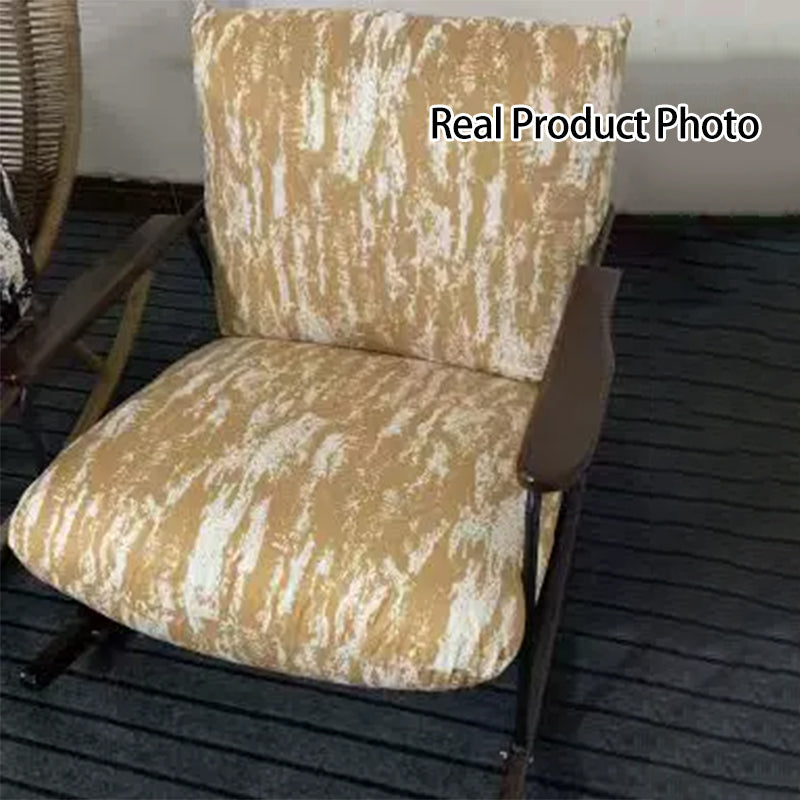 Traditional French-Style Fabric Rocking Chair with Footrest and Armrests - Living Room Recliner