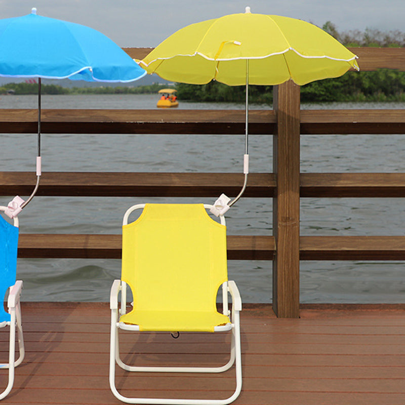 Contemporary Kids Cartoon Square Outdoor Foldable Recliner with Metal Frame, PP Seat, Backrest and Sunshade