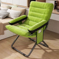 Modern Velvet & Metal Rectangular Foldable Recliner with Semi-Curved Backrest, Cotton Footrest and Storage Bag for Bedroom