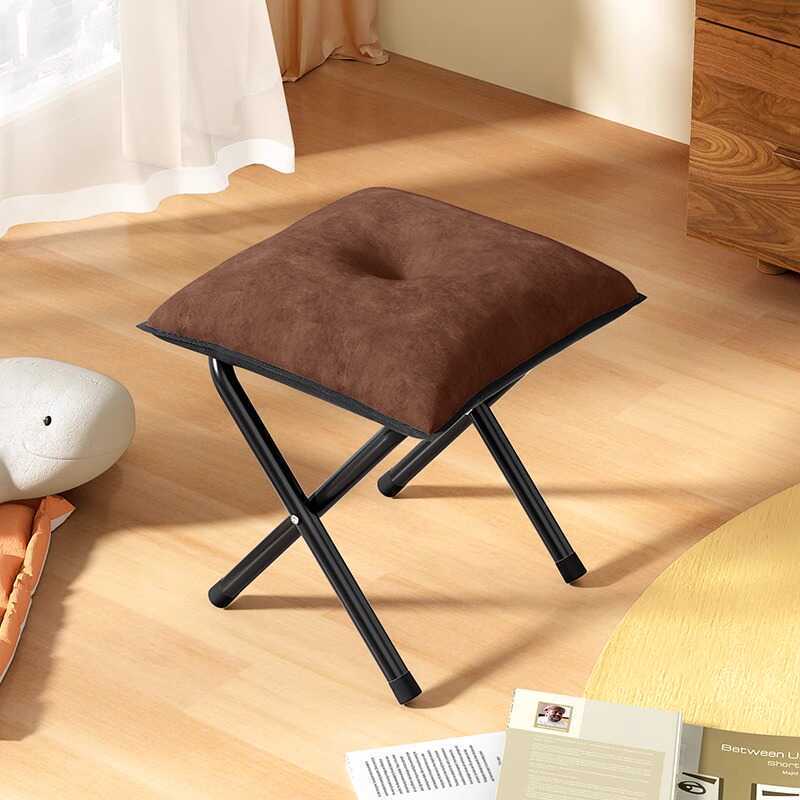Modern Velvet & Metal Rectangular Foldable Recliner with Semi-Curved Backrest, Cotton Footrest and Storage Bag for Bedroom