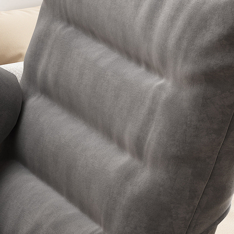 Modern Velvet & Metal Rectangular Foldable Recliner with Semi-Curved Backrest, Cotton Footrest and Storage Bag for Bedroom