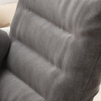 Modern Velvet & Metal Rectangular Foldable Recliner with Semi-Curved Backrest, Cotton Footrest and Storage Bag for Bedroom