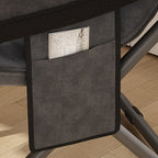 Modern Velvet & Metal Rectangular Foldable Recliner with Semi-Curved Backrest, Cotton Footrest and Storage Bag for Bedroom