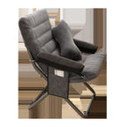 Modern Velvet & Metal Rectangular Foldable Recliner with Semi-Curved Backrest, Cotton Footrest and Storage Bag for Bedroom