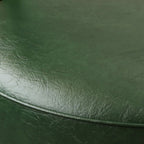 Taburete Bajo Redondo Giratorio de Madera Esponja de Cuero Sintético Aceitado y Encerado Estilo Retro Contemporáneo con Respaldo para Sala de Estar