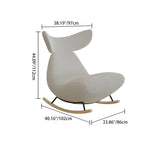 Sillón Reclinable Contemporáneo Nórdico de Tela Sherpa con Marco de Madera, Respaldo y Reposapiés Acolchados con Espuma — Mecedora para Sala de Estar