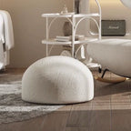 Sillón Reclinable Contemporáneo Nórdico de Tela Sherpa con Marco de Madera, Respaldo y Reposapiés Acolchados con Espuma — Mecedora para Sala de Estar