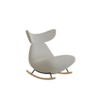 Sillón Reclinable Contemporáneo Nórdico de Tela Sherpa con Marco de Madera, Respaldo y Reposapiés Acolchados con Espuma — Mecedora para Sala de Estar