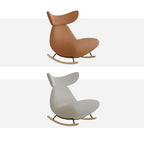 Sillón Reclinable Contemporáneo Nórdico de Tela Sherpa con Marco de Madera, Respaldo y Reposapiés Acolchados con Espuma — Mecedora para Sala de Estar