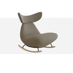 Sillón Reclinable Contemporáneo Nórdico de Tela Sherpa con Marco de Madera, Respaldo y Reposapiés Acolchados con Espuma — Mecedora para Sala de Estar