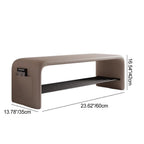 Modern Simplicity Eco-friendly Synthetic Leather Carbon Steel Rectangular Shoe Shelf Bench 2-Tier Storage For Entryway