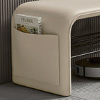 Modern Simplicity Eco-friendly Synthetic Leather Carbon Steel Rectangular Shoe Shelf Bench 2-Tier Storage For Entryway