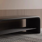 Modern Simplicity Eco-friendly Synthetic Leather Carbon Steel Rectangular Shoe Shelf Bench 2-Tier Storage For Entryway