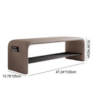Modern Simplicity Eco-friendly Synthetic Leather Carbon Steel Rectangular Shoe Shelf Bench 2-Tier Storage For Entryway